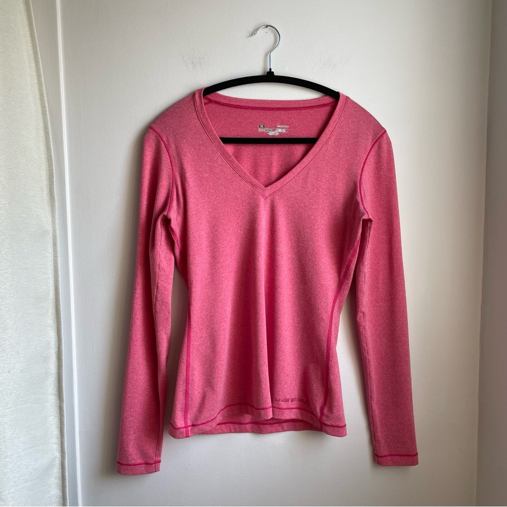 Under Armour Pink HeatGear Long Sleeve Workout Top Size M